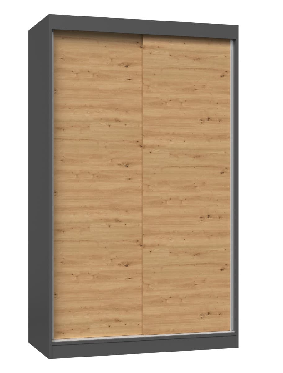 Šatníková skriňa IGA II 120 cm antracit/dub artisan 1