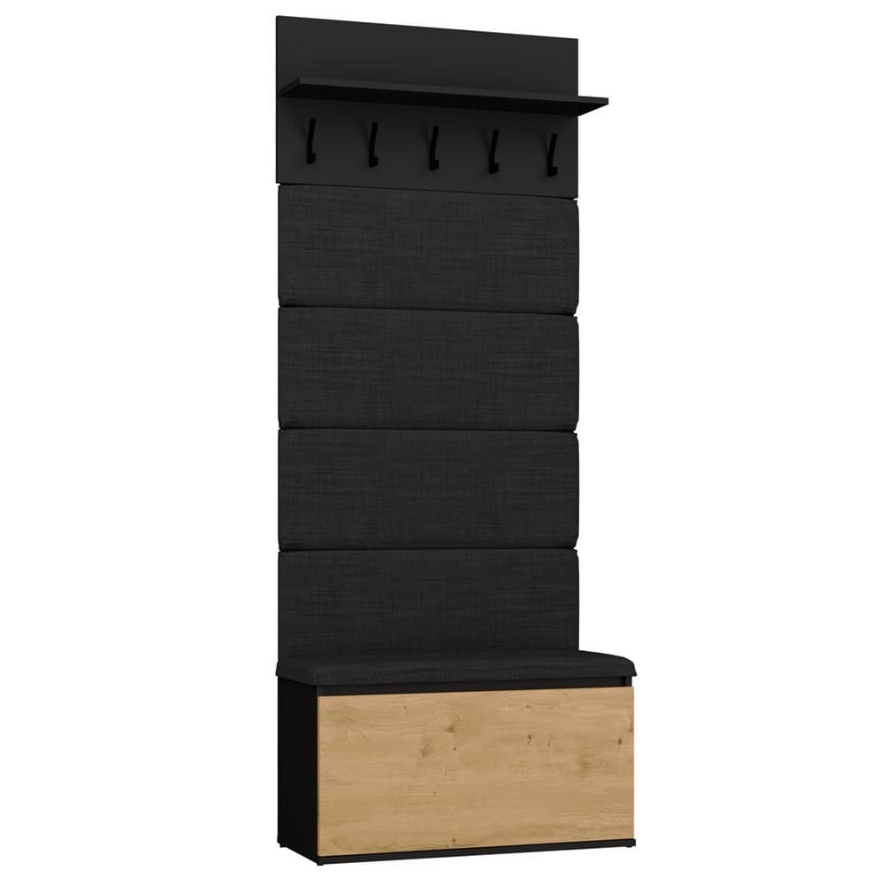 Predsieňová stena Lior 80 cm čierna/dub Artisan 1