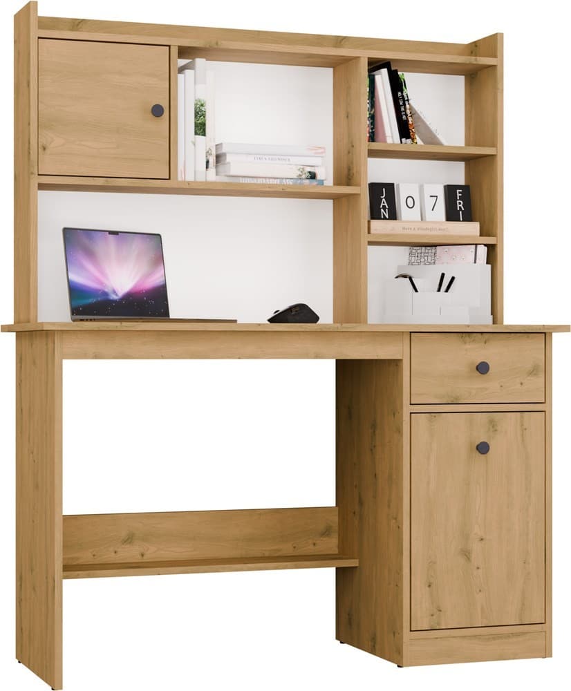 Písací stôl Chester s nástavcom 120 cm dub Artisan 1
