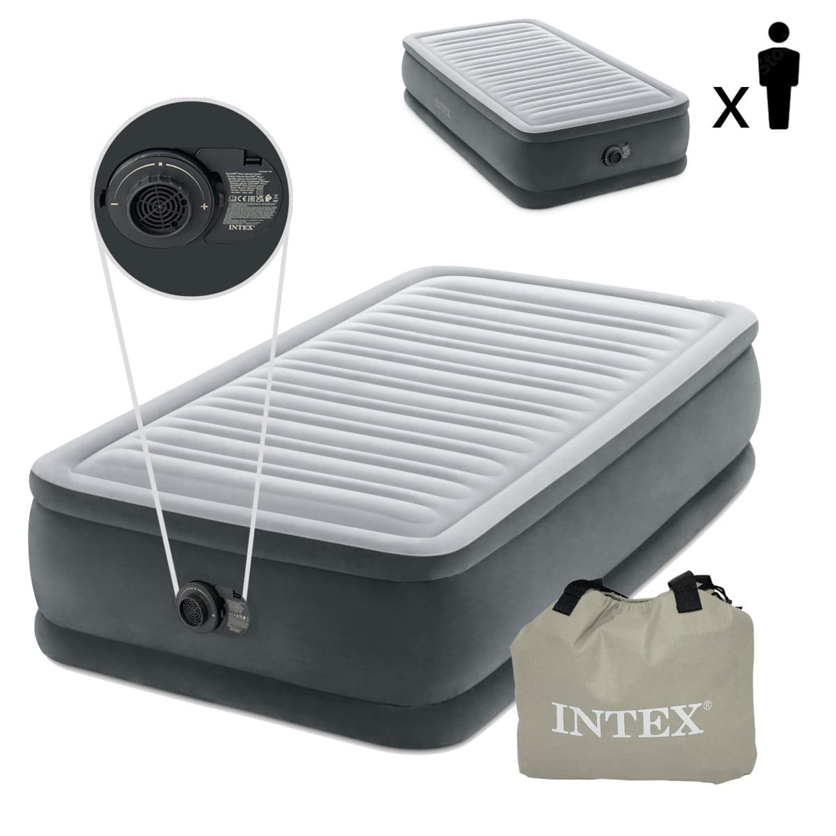 Nafukovací matrac s pumpičkou INTEX DELUXE 191 x 99 cm 1