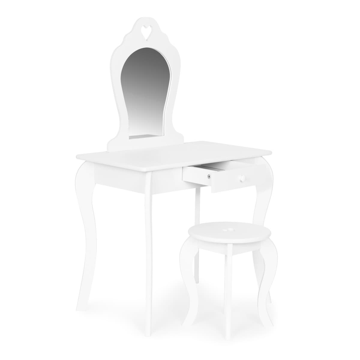 Detský drevený toaletný stolík EcoToys biely 1