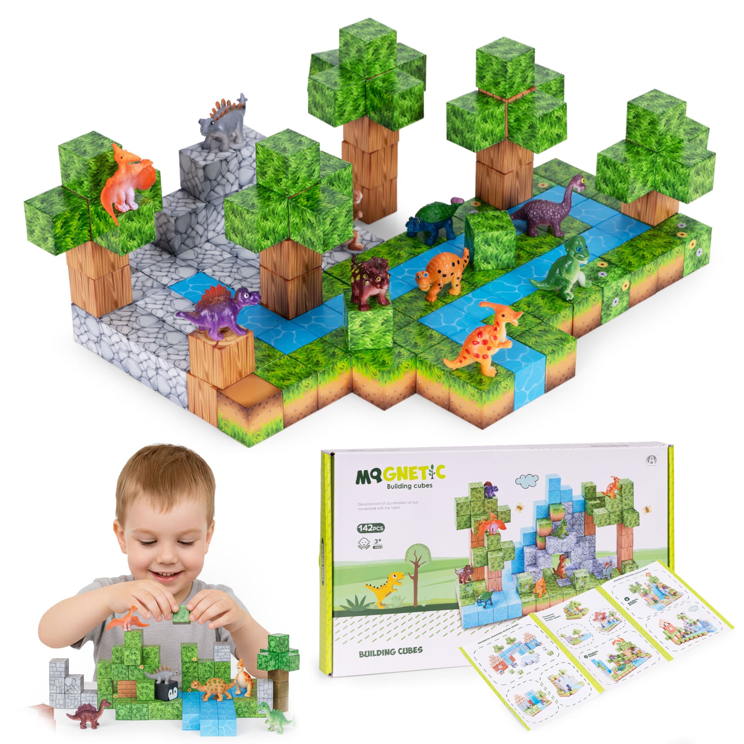 Magnetická stavebnica 142 ks DINO WORLD viacfarebná 1
