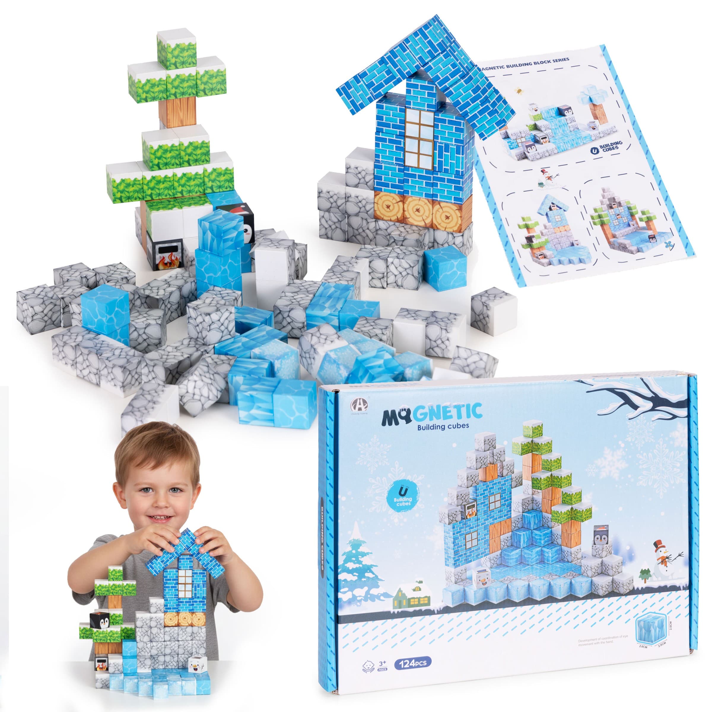 Magnetická stavebnica 124 ks FROST KINGDOM MAGIC viacfarebná 1
