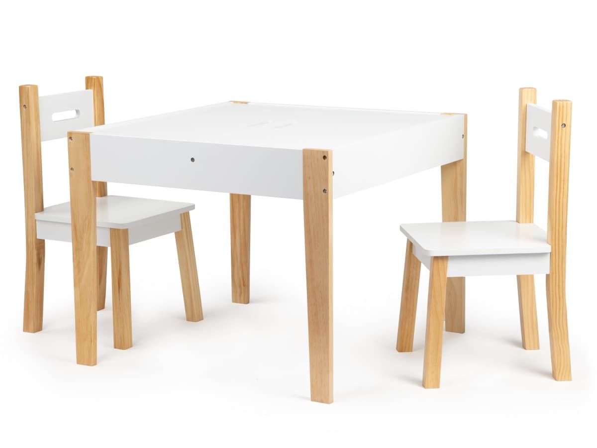 Detský stolík s 2 stoličkami Ecotoys Patrys biely