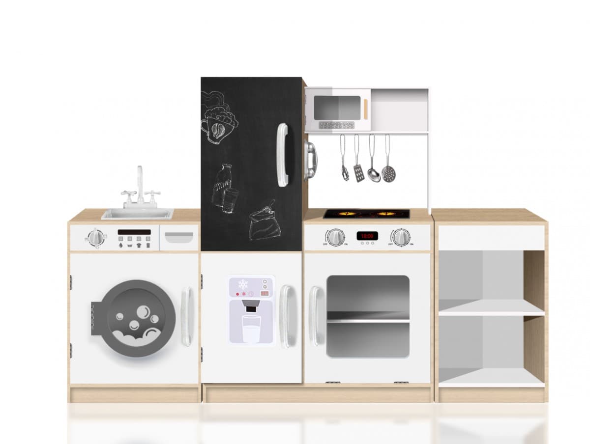 Veľká drevená kuchyňa Ecotoys Laia biela