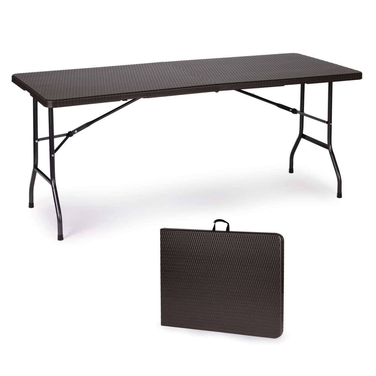 Záhradný rozkladací stôl 180 cm ratan hnedý