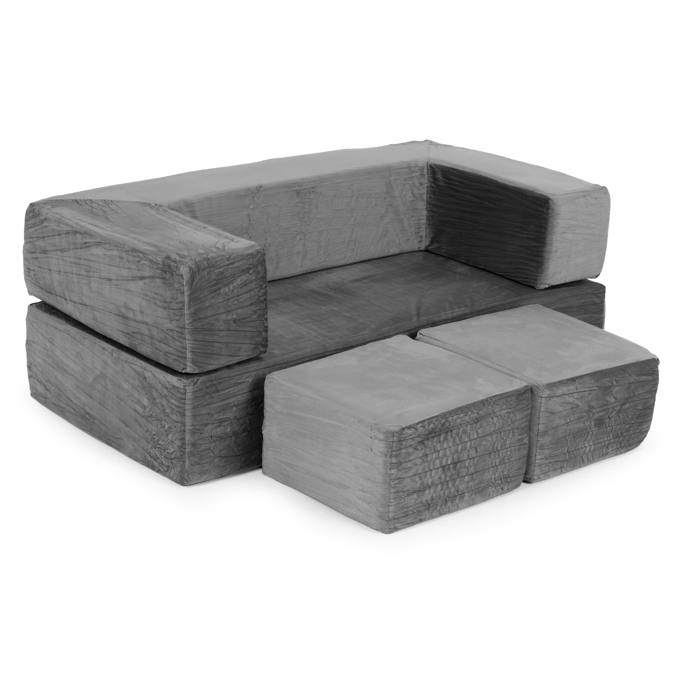 Detská modulárna pohovka DIY 4 diely sivá 1