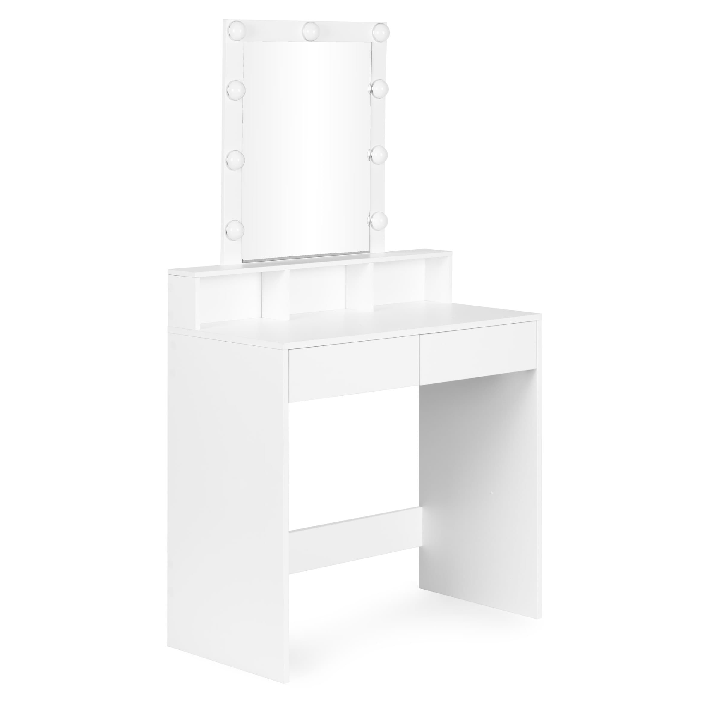 Toaletný stolík s LED osvetlením Cirko 80 cm biely