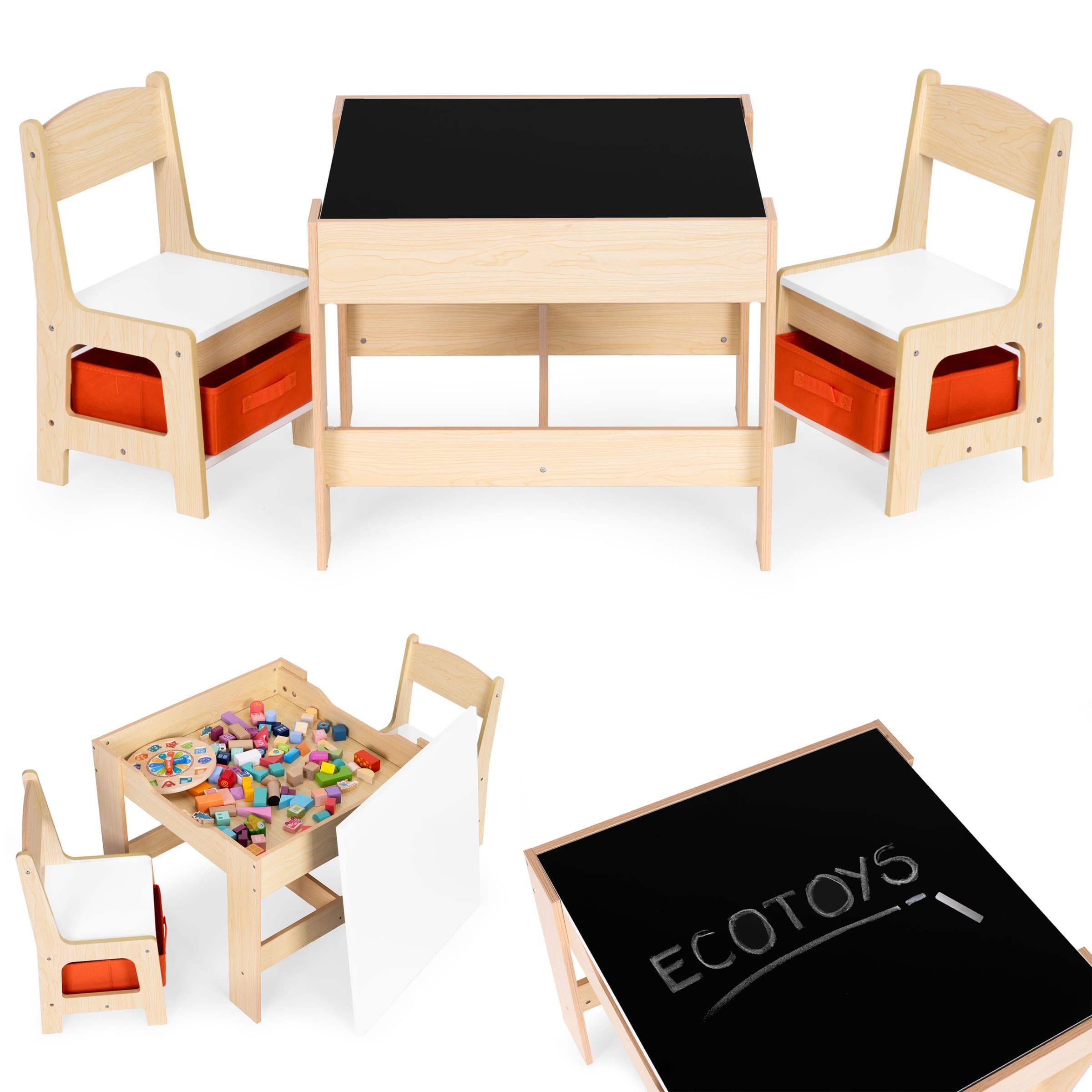 Súprava detského nábytku DOMOV ECOTOYS drevený dekor
