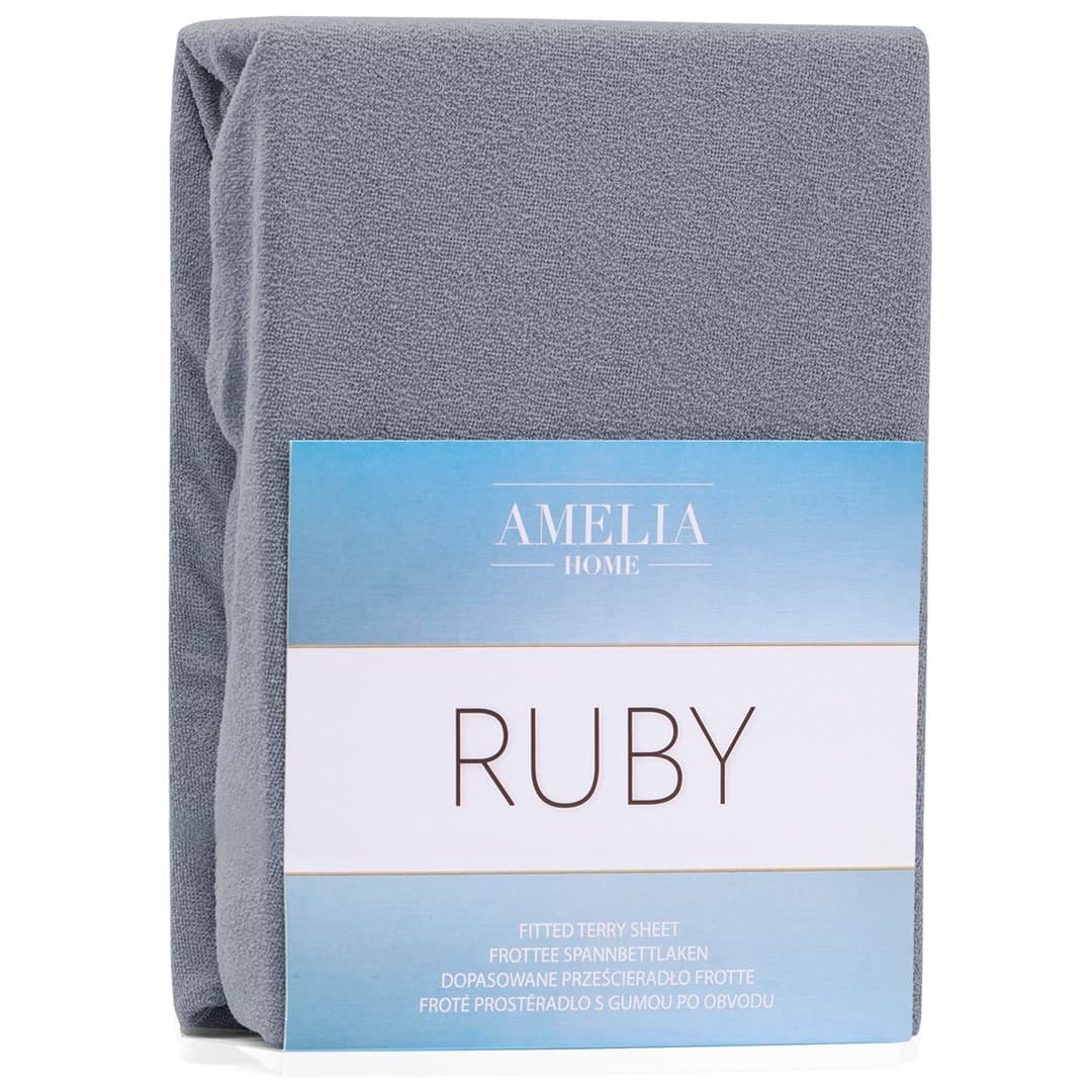 Froté prestieradlo s gumou AmeliaHome Ruby tmavosivé 1