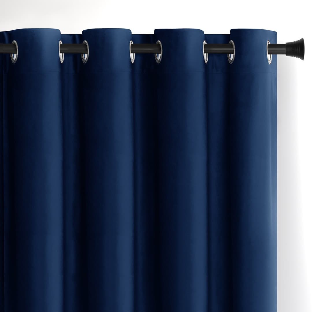 Záves AmeliaHome Velvet s priechodkami 140x270 cm modrý 1