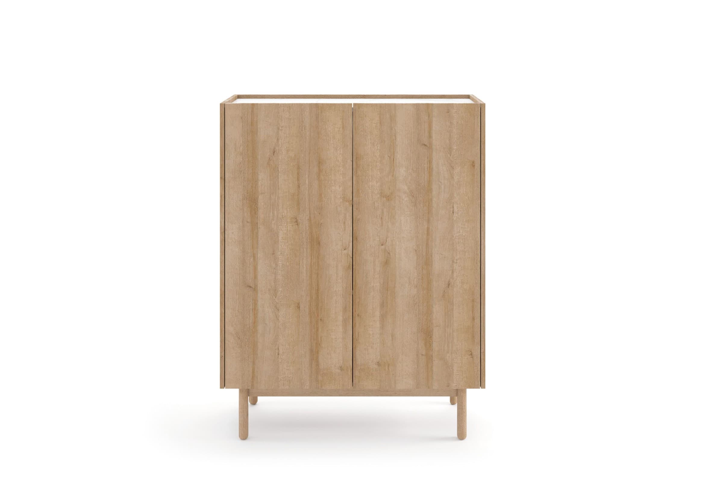 Komoda Boho La 97 cm dub riviéra/biely mramor 1
