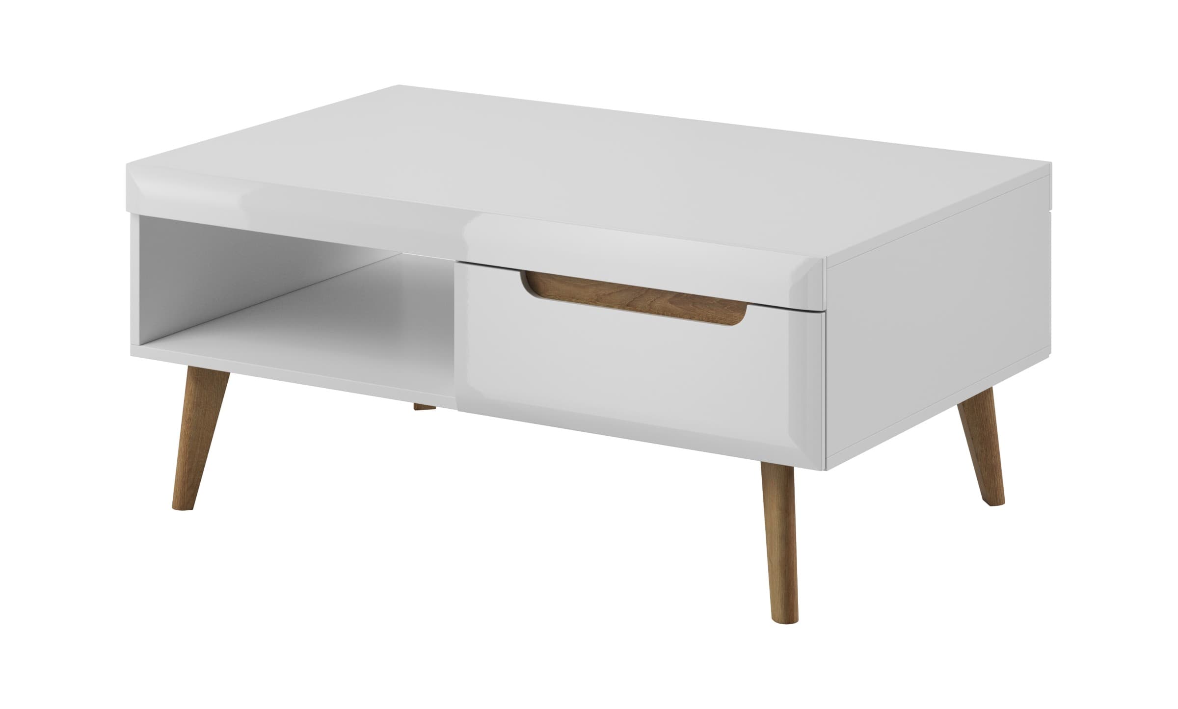 Konferenčný stolík Nordi 107 cm biely/dub Riviéra 1