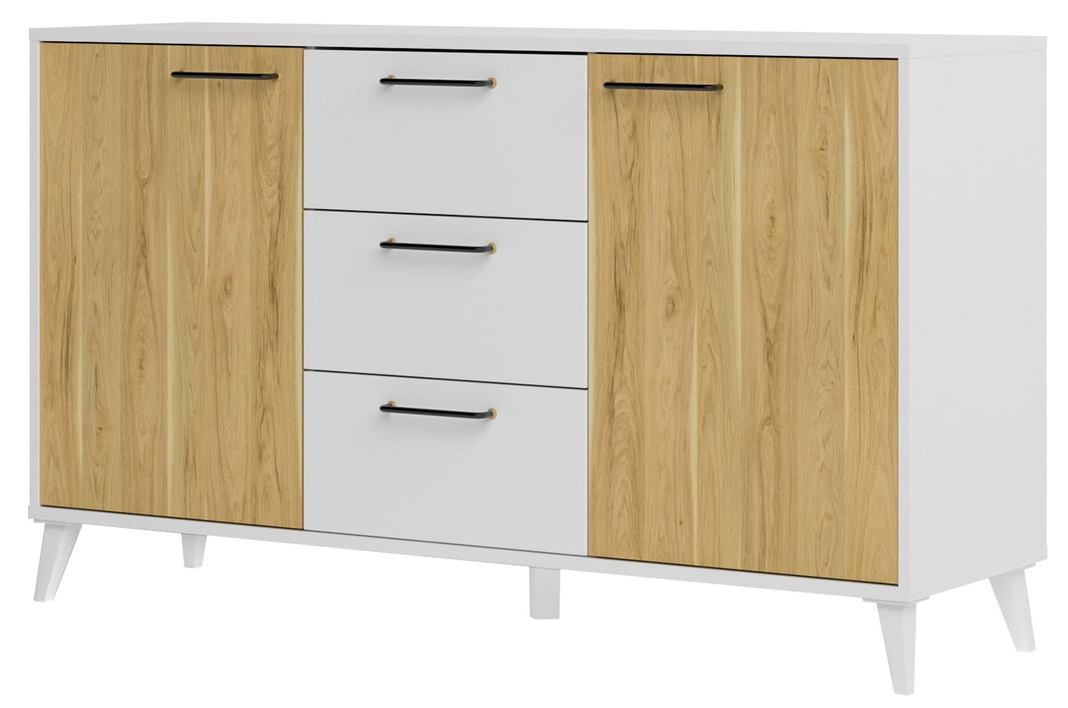 Komoda Barris 45 140 cm orech americký/biela 1