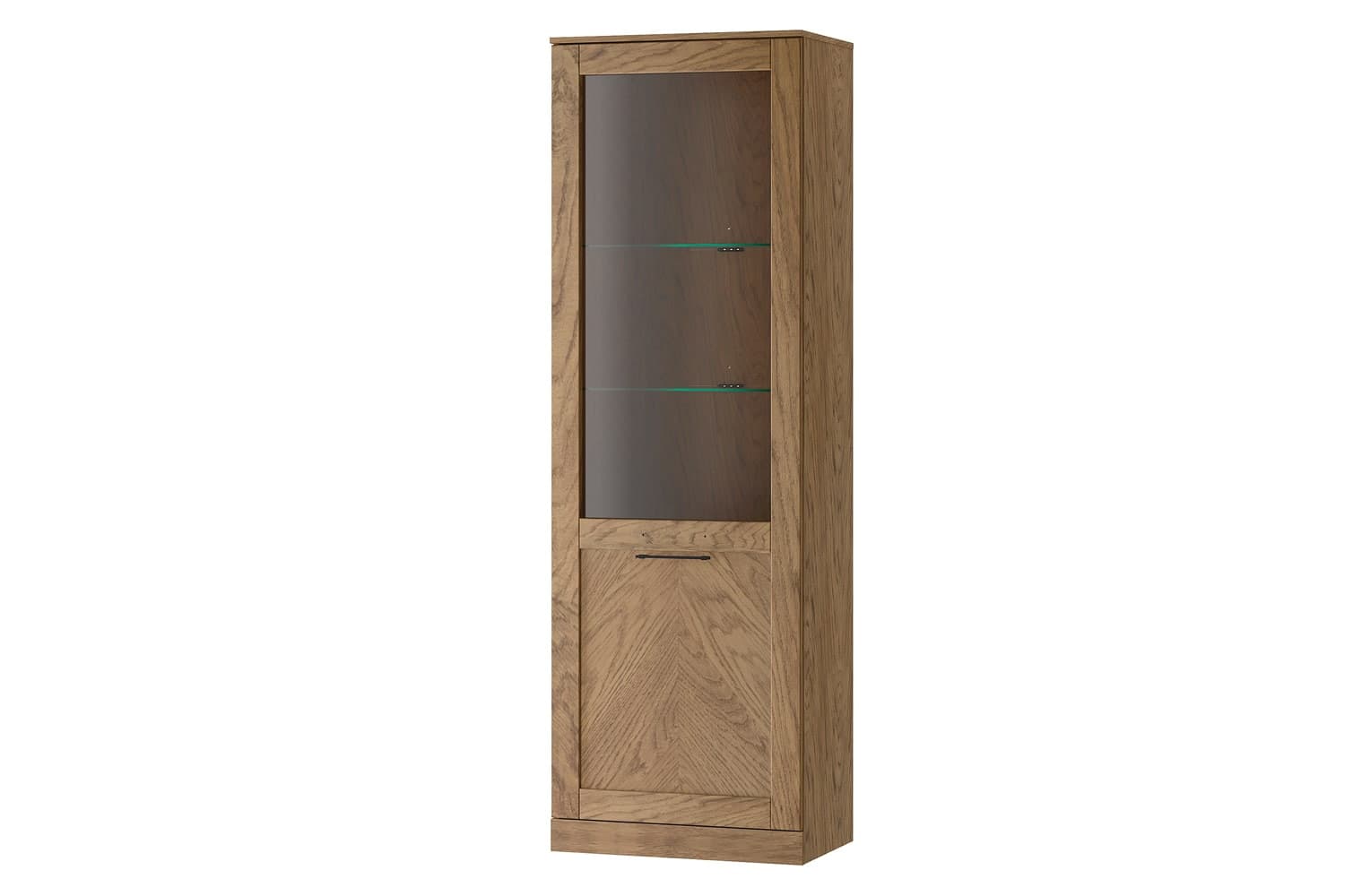 Vitrína Cozy 10 z masívu s LED osvetlením 65 cm dub Rustikál 1