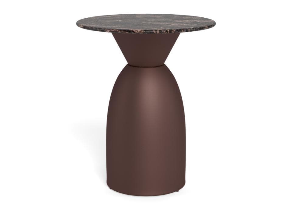 Konferenčný stolík Ferrol 40 cm hnedý mat/mramor cocoa lesk 1