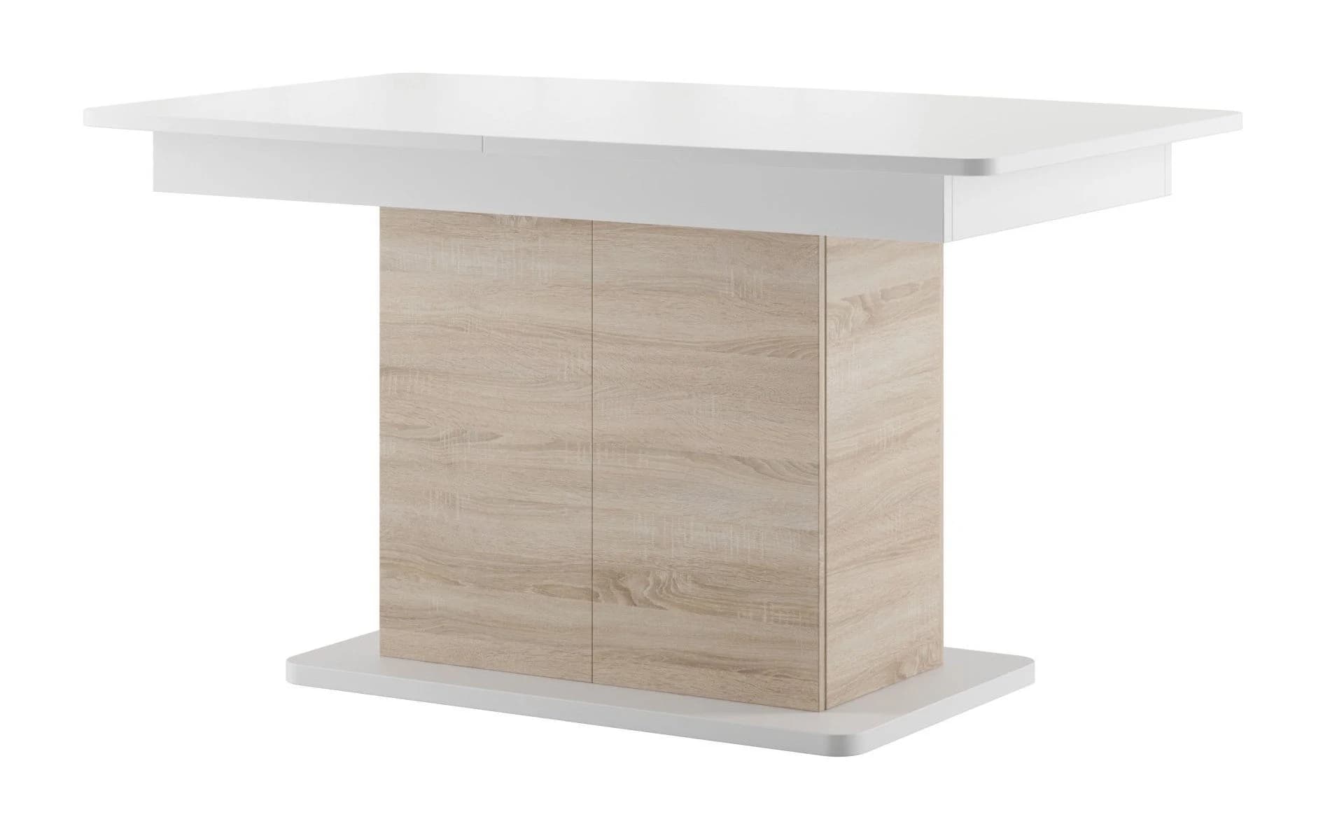 Jedálenský rozkladací stôl Star 03 s úložným priestorom 140/210 cm dub Sonoma/biely