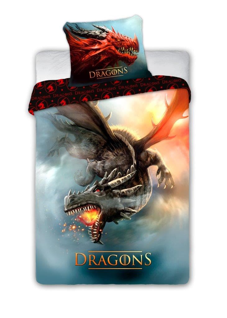 Bavlnená posteľná bielizeň Dragons 028 - 140x200 cm 1