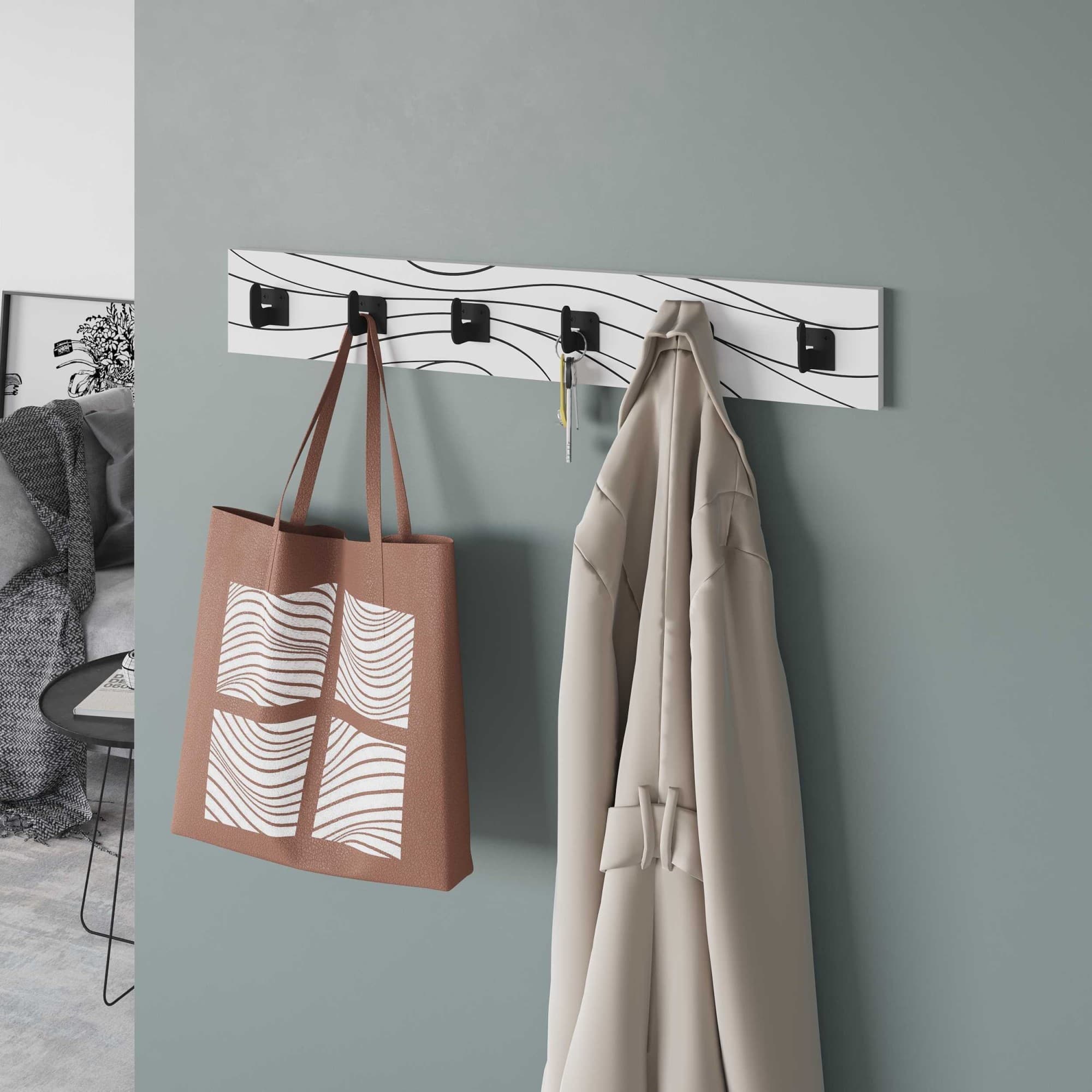 Nástenný vešiak Houseland FLOW 63 cm bielo-čierny 1