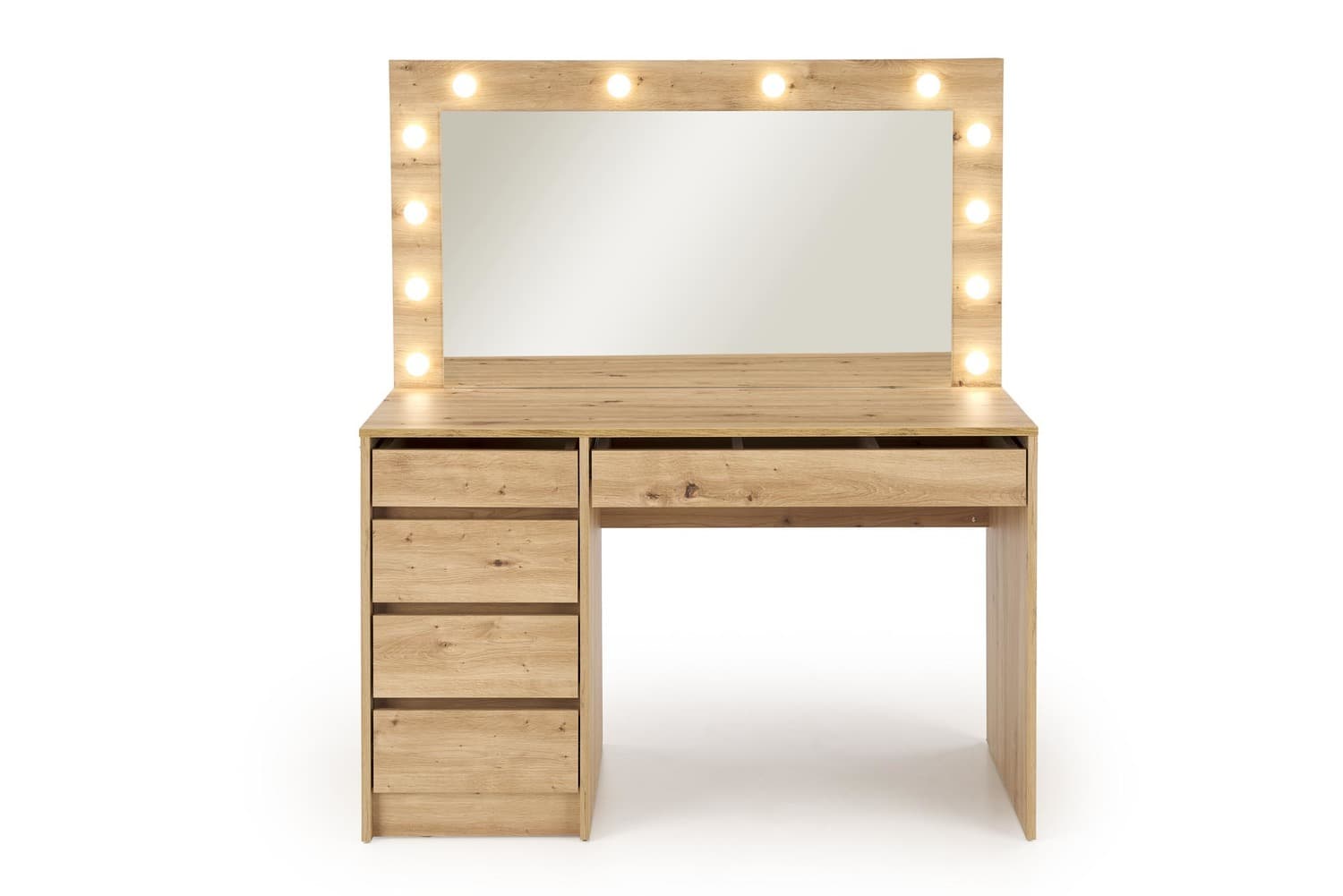 Toaletný stolík HOLLYWOOD s LED osvetlením 120 cm dub artisan 1