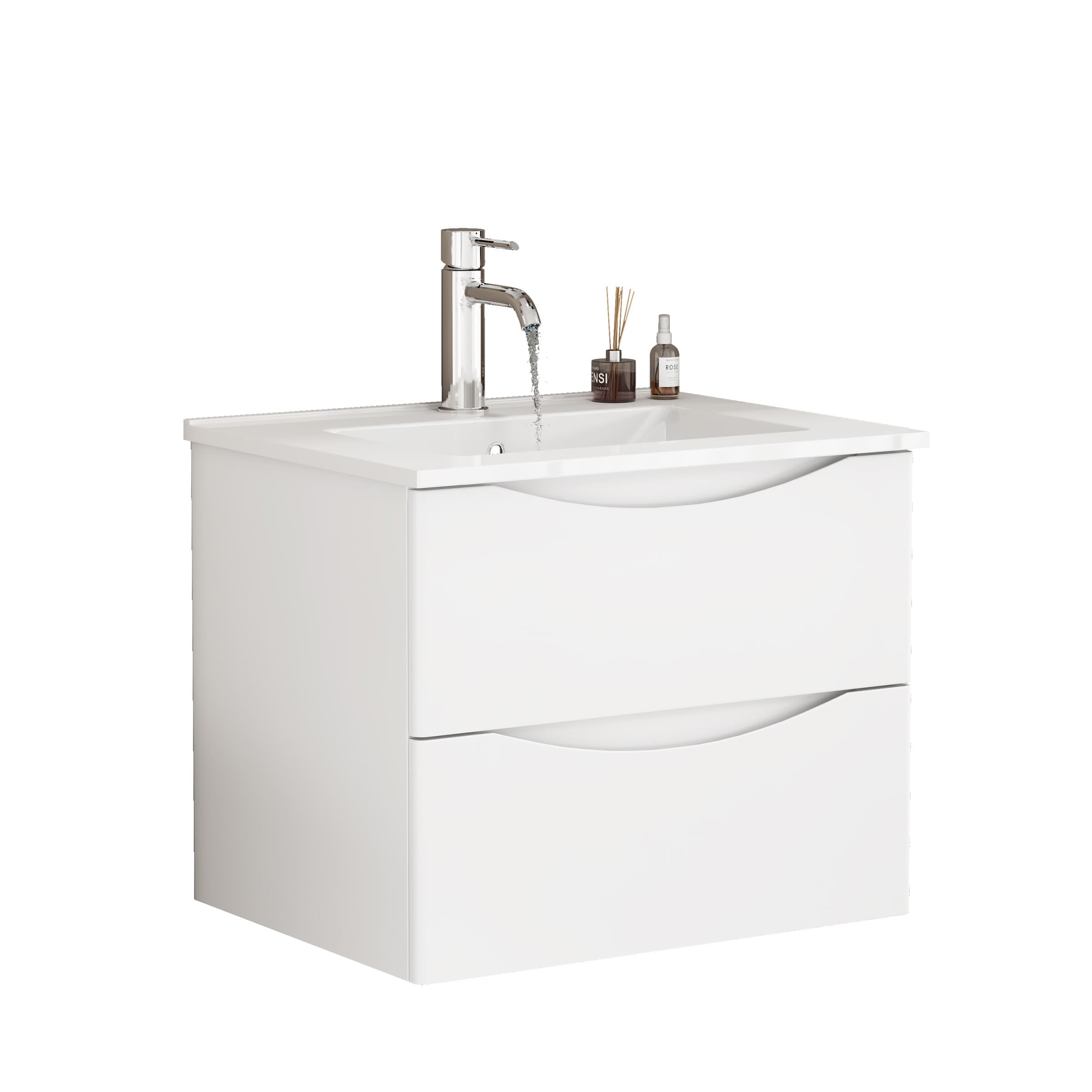 Závesná skrinka pod umývadlo Houseland Bravio 60 cm biela 1