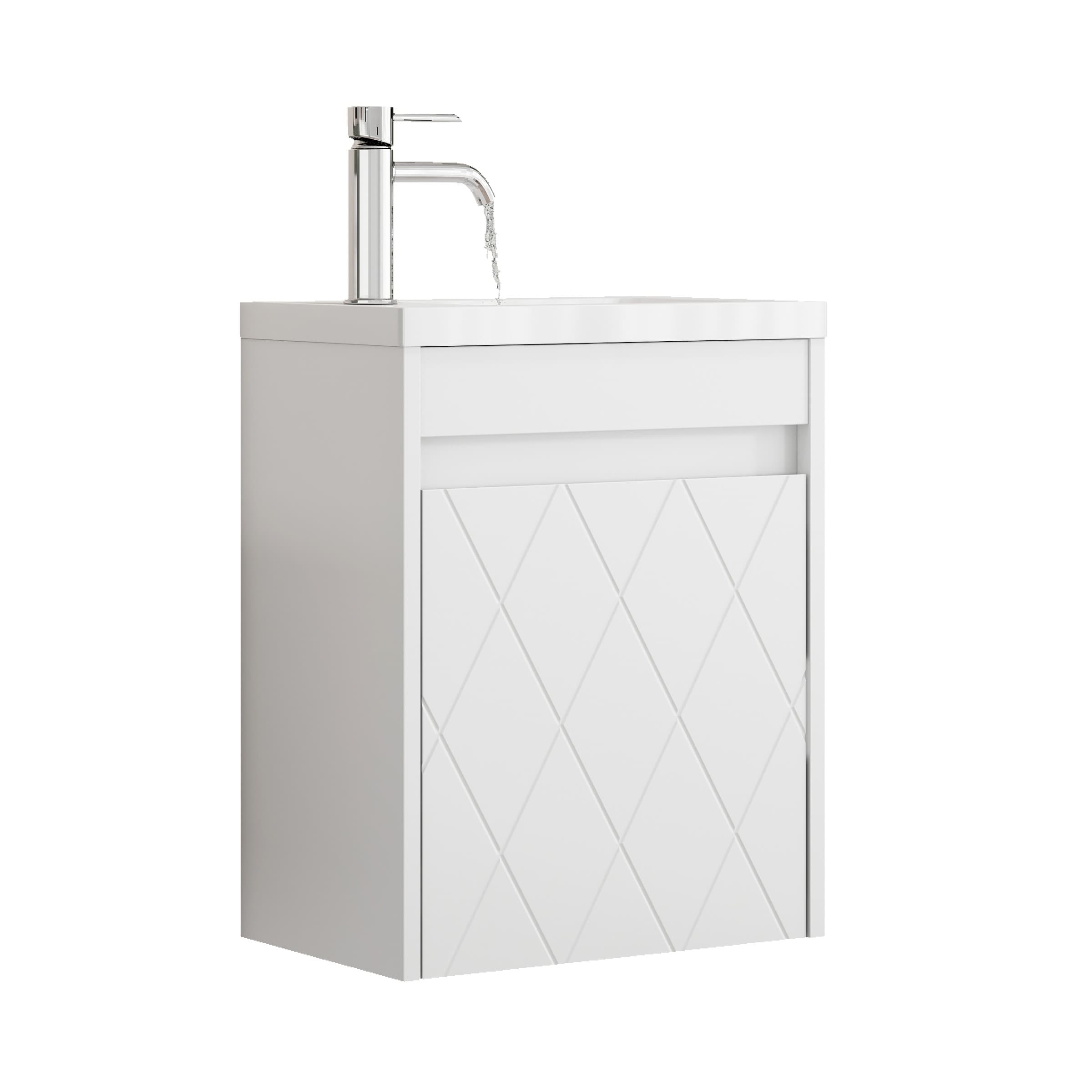 Závesná skrinka s umývadlom Houseland Mavon 40 cm biela