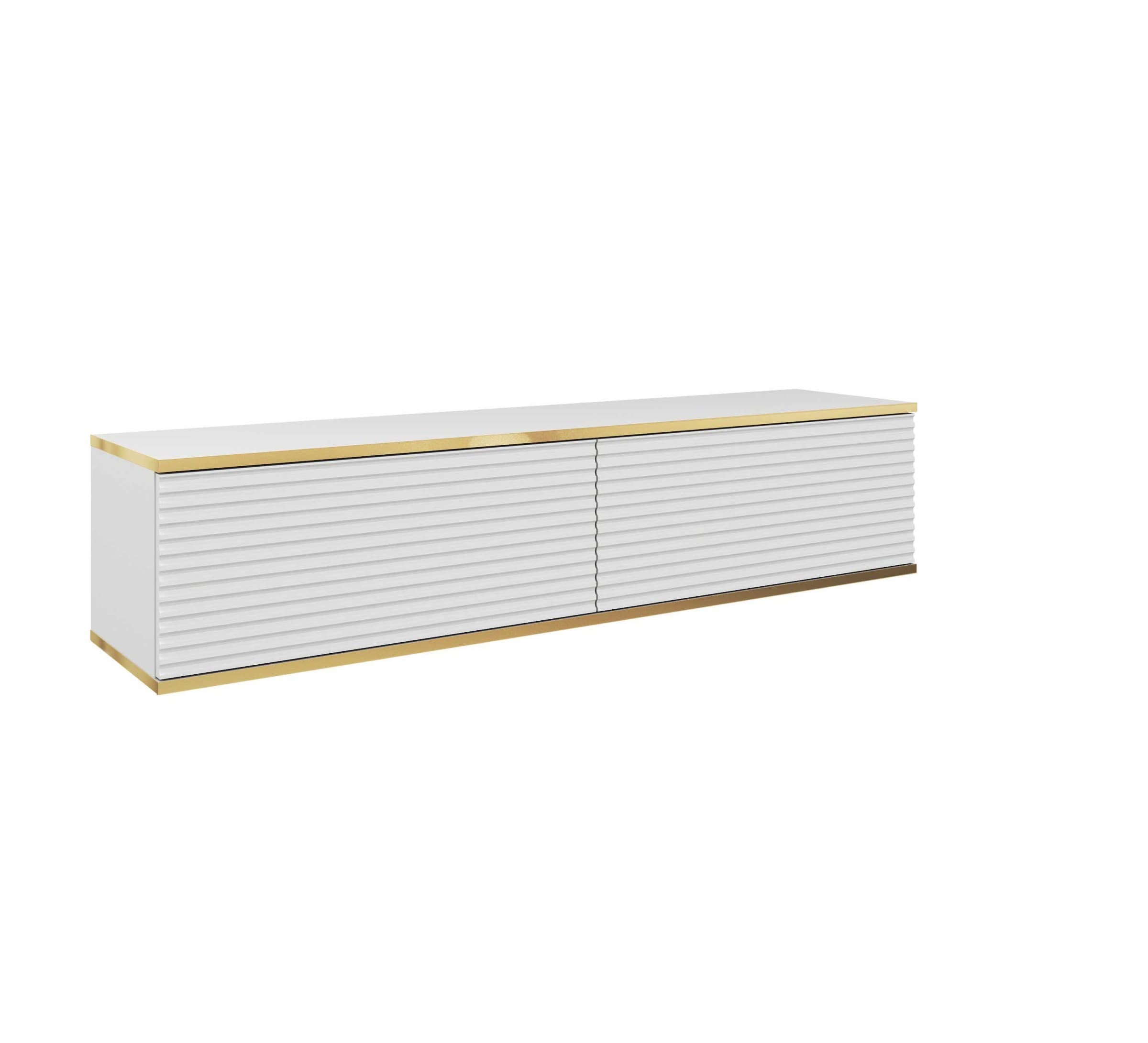 Závesný televízny stolík Oro MDF 135 cm biely/zlatý 1