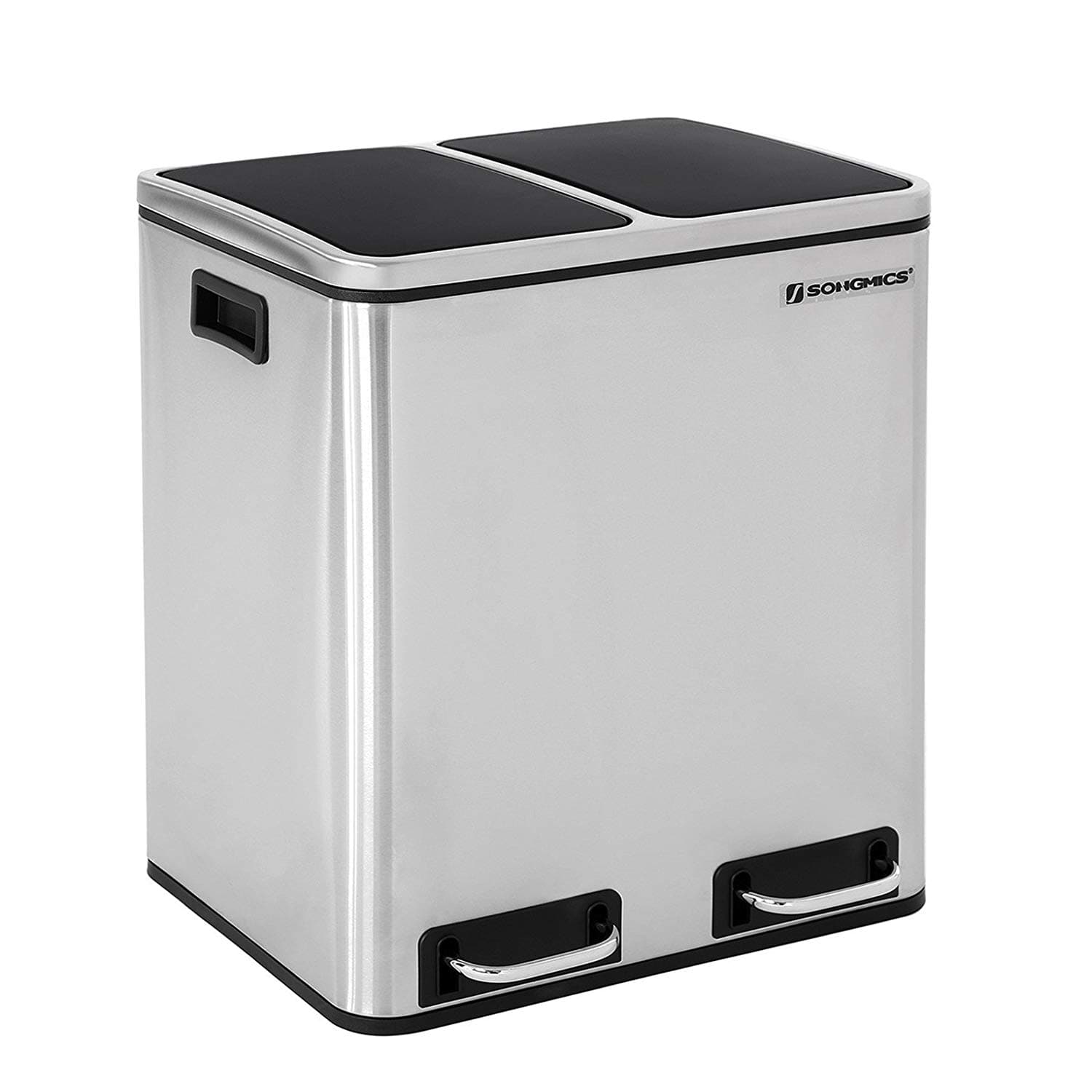 Odpadkový kôš Rubax 2 x 15 L strieborno-čierny 1