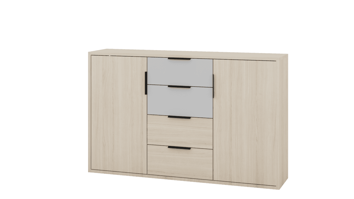 Komoda Ryga 05 145 cm dub Riva/šedá 1