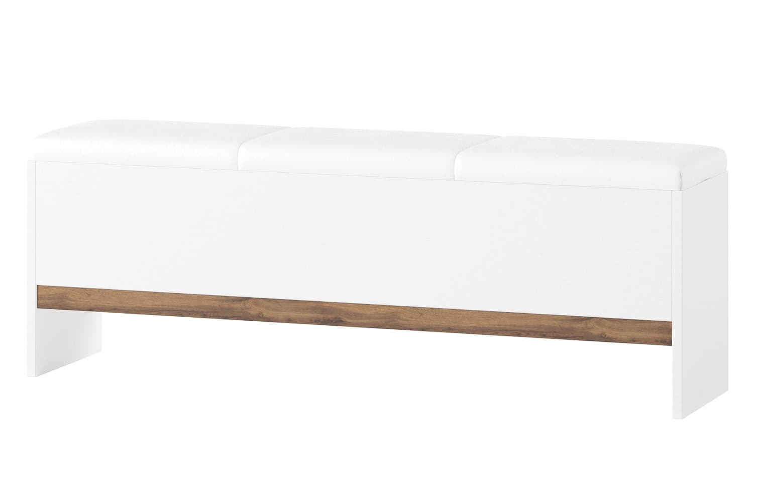 Čalúnená lavica Livorno 65 165 cm biela/dub Wotan