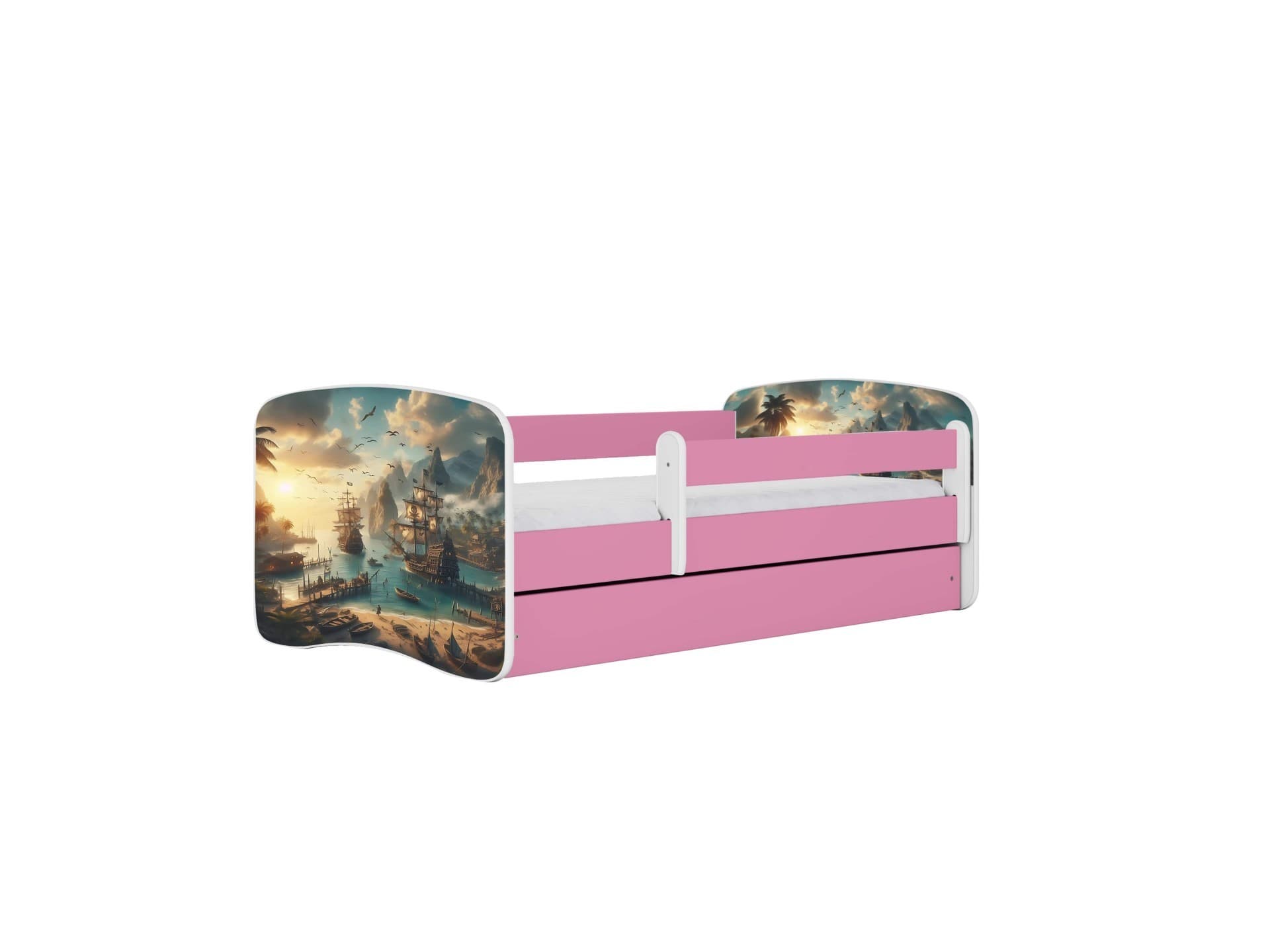 Detská postieľka Babydreams loď ružová