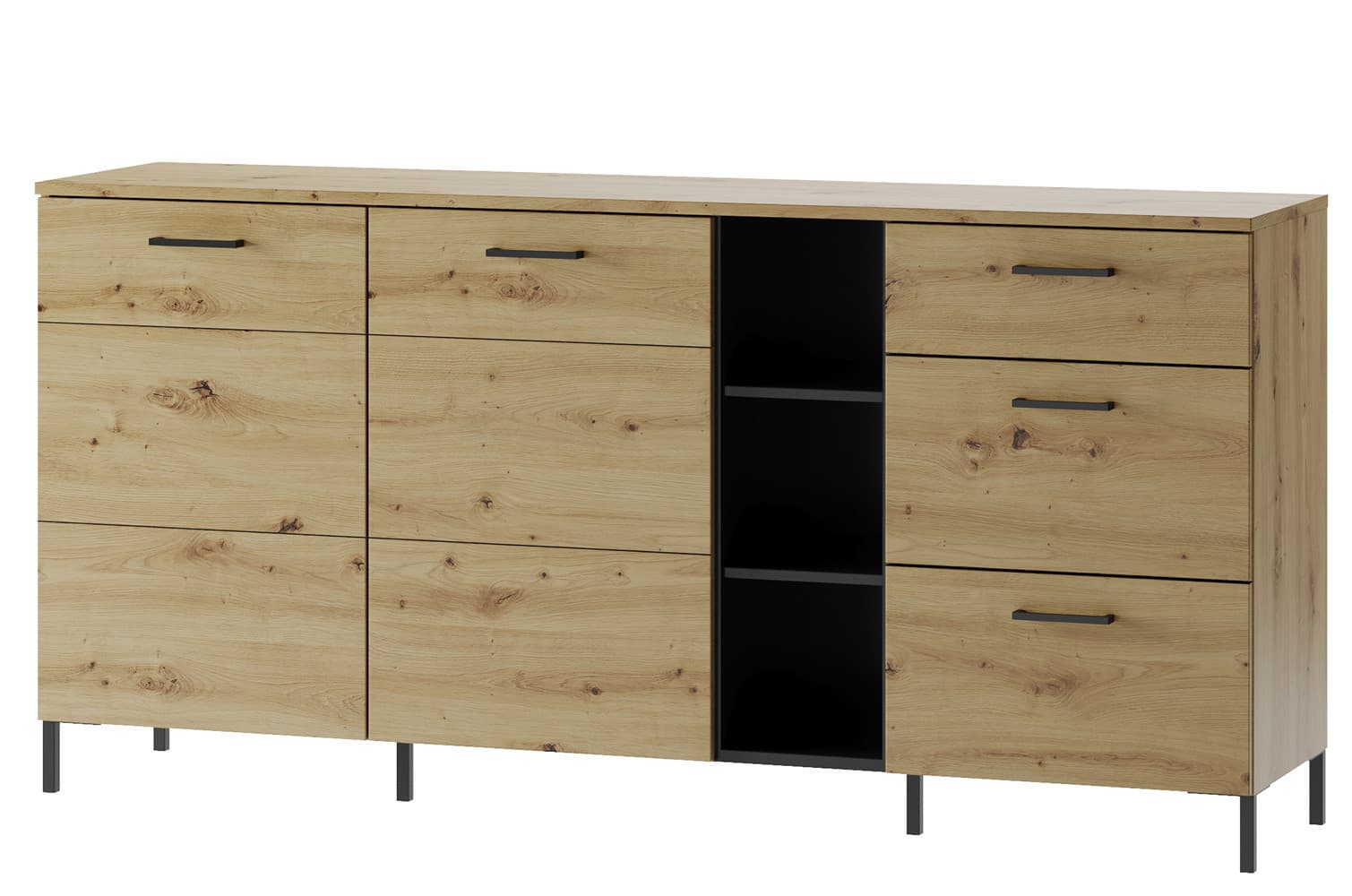 Komoda Lucas II 48 180 cm dub Artisan/čierna 1