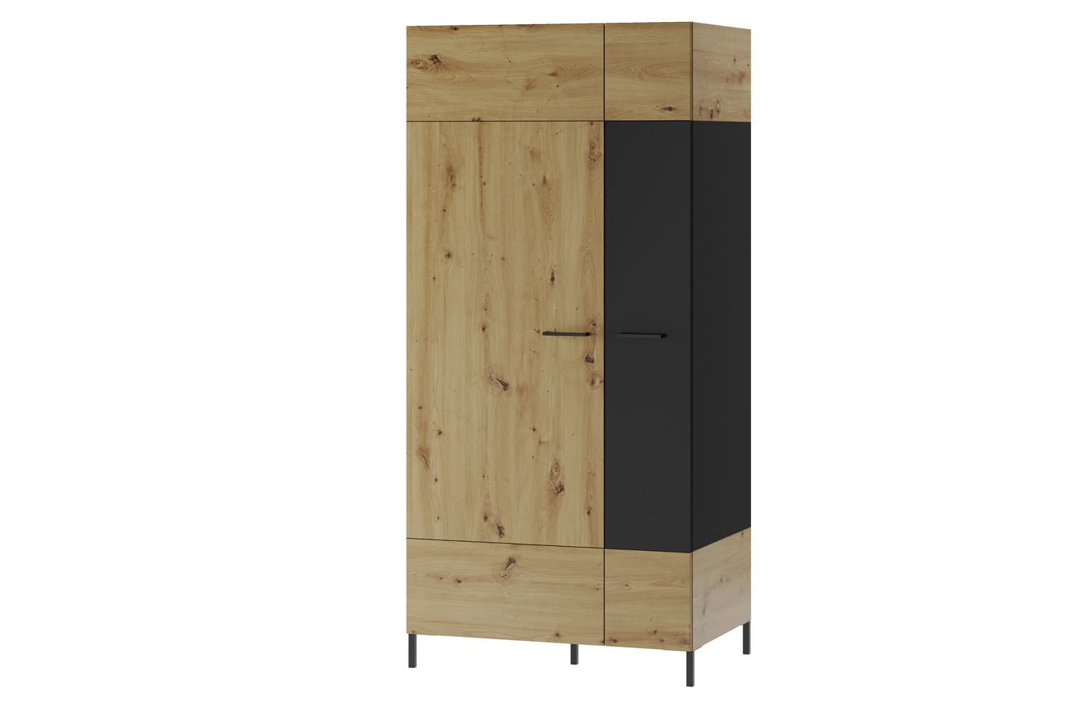 Šatníková skriňa Lucas 70 90 cm dub Artisan/čierna