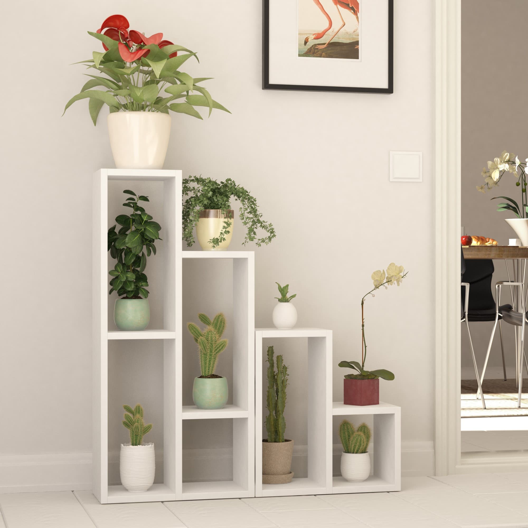Stojan na kvety Houseland Sule biely 1