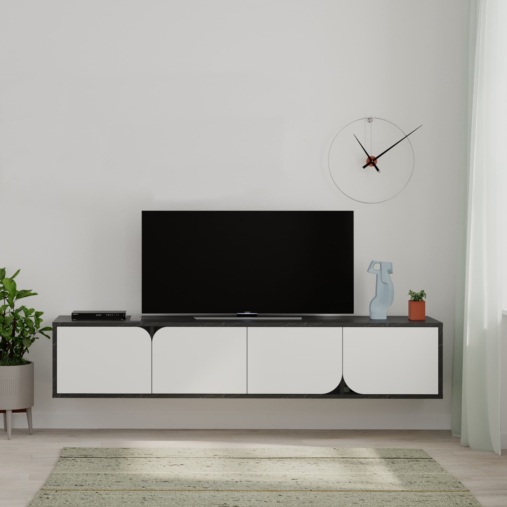 Televízny stolík Houseland Spark bendir/biely