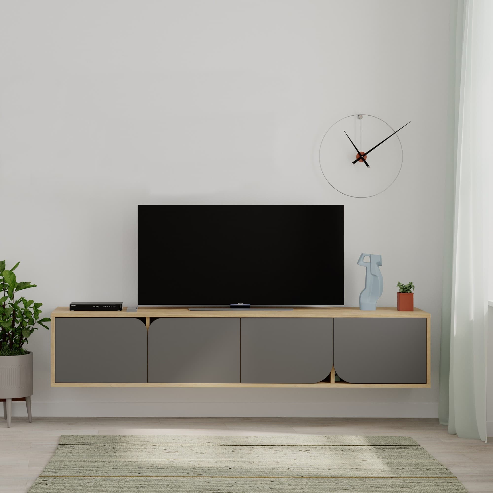 Televízny stolík Houseland Spark dub safírový/antracit