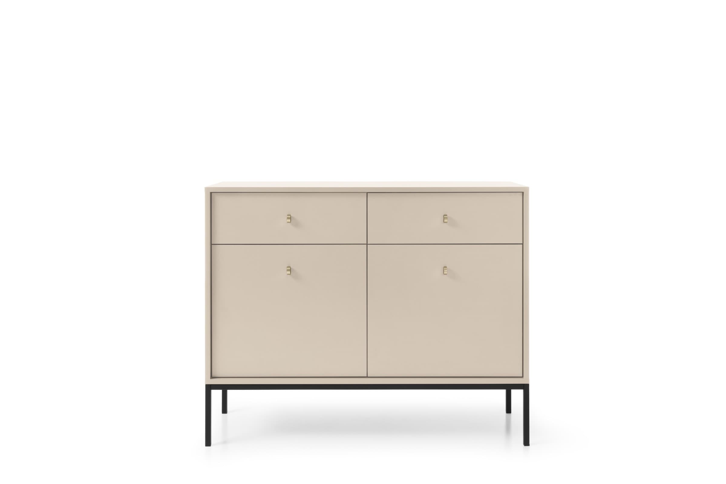Komoda Mono II 104 cm so zásuvkami béžová/čierna 1