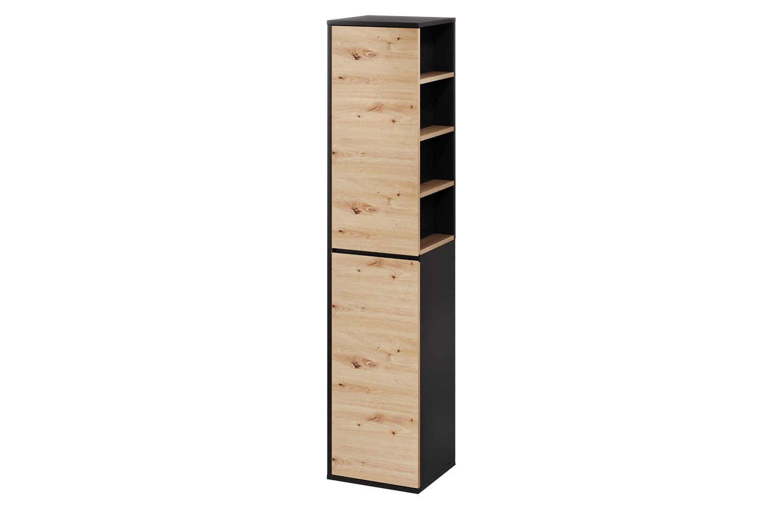 Vysoká kúpeľňová skrinka Mossa 70 35 cm ľavá dub Artisan/čierna 1