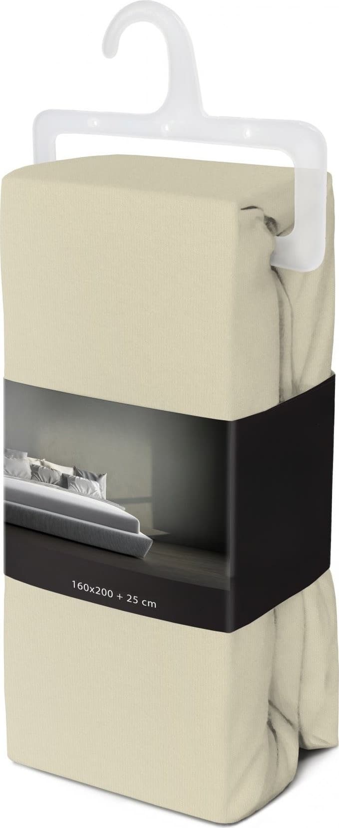 Bavlnené saténové prestieradlo FASHION 160x200 + 25 cm béžové