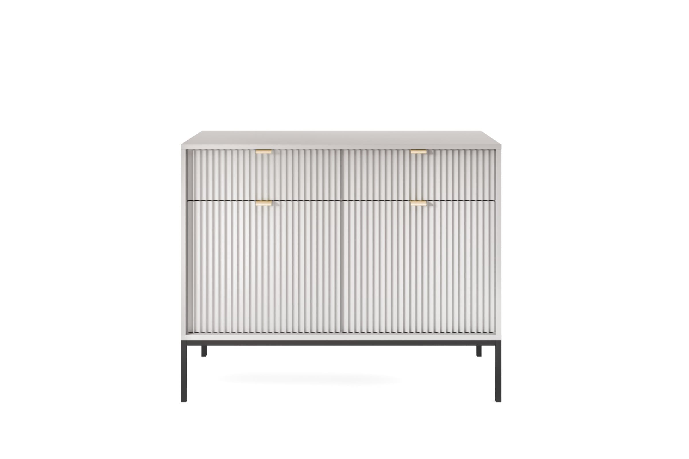 Komoda Nova 104 cm so zásuvkami sivá/čierna 1