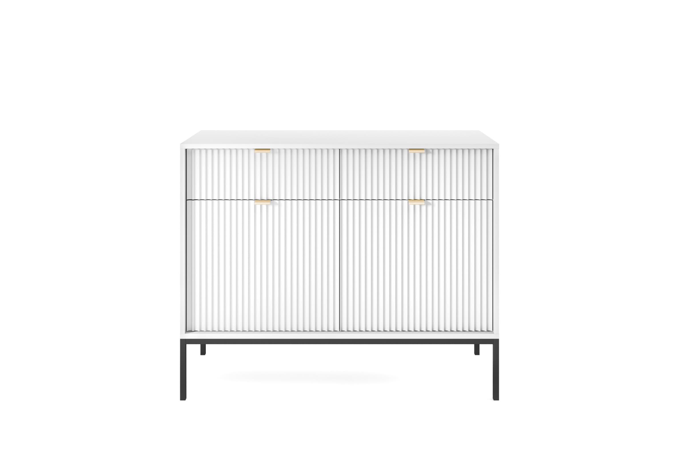 Komoda Nova 104 cm so zásuvkami biela/čierna