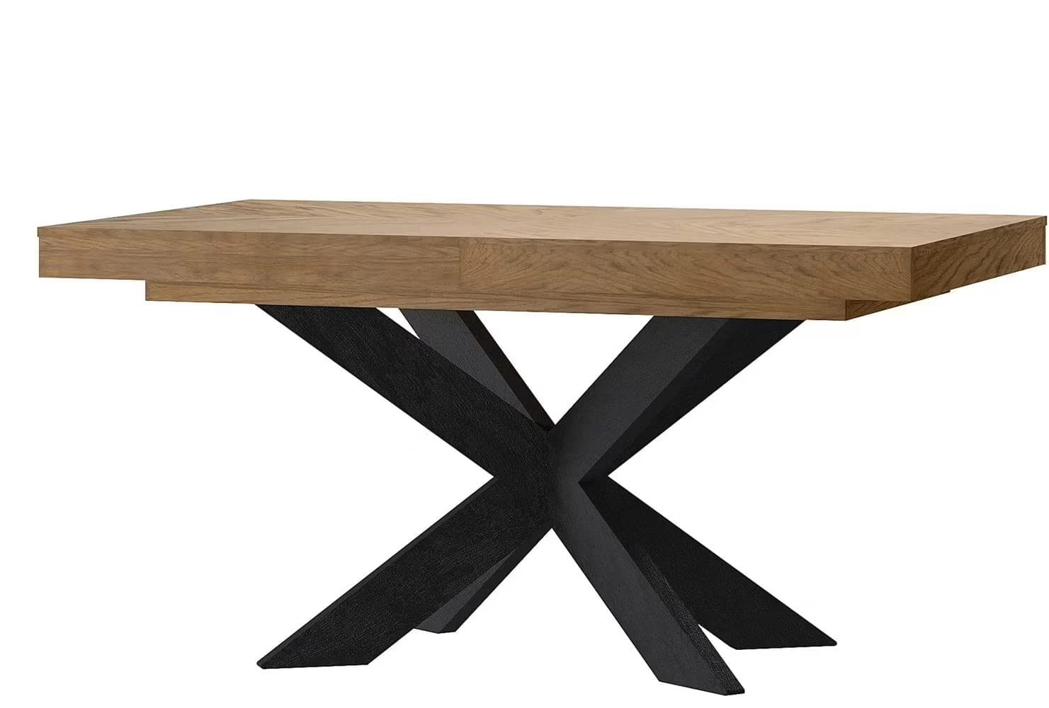 Jedálenský rozkladací stôl Cozy 39 z masívu 160/210 cm dub Rustikal/čierny