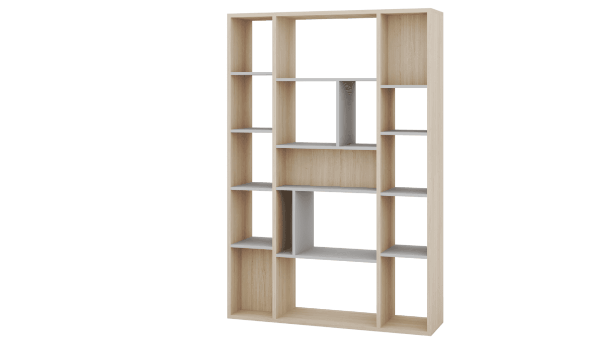 Regál Ryga 07 120 cm dub Riva/šedý 1