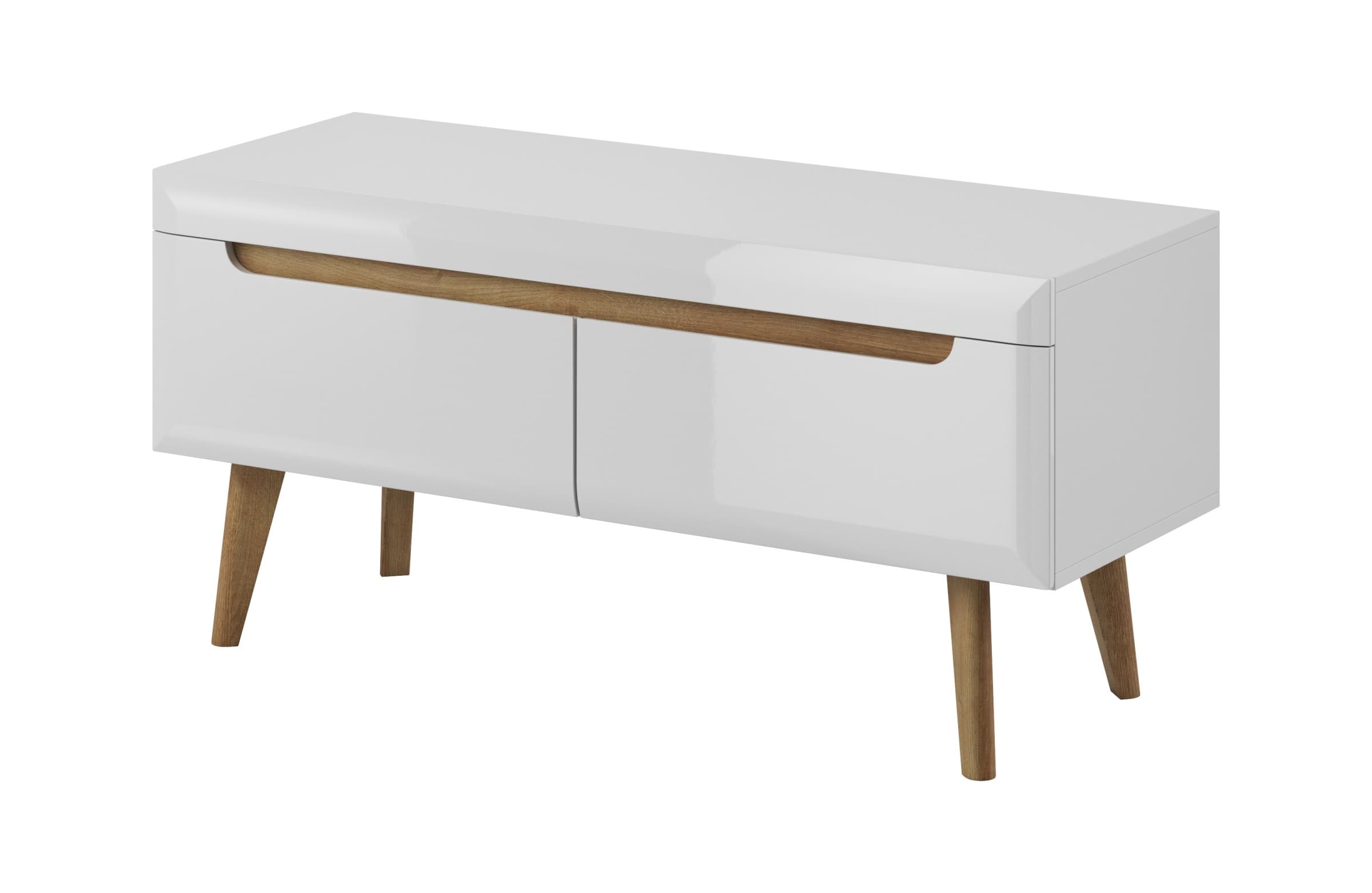 Televízny stolík Nordi 107 cm biely/dub Riviéra