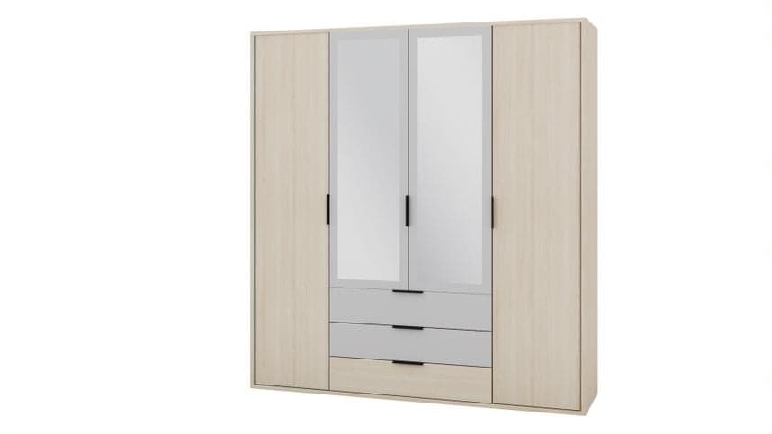 Šatníková skriňa Ryga 02 187 cm dub Riva/šedá 1