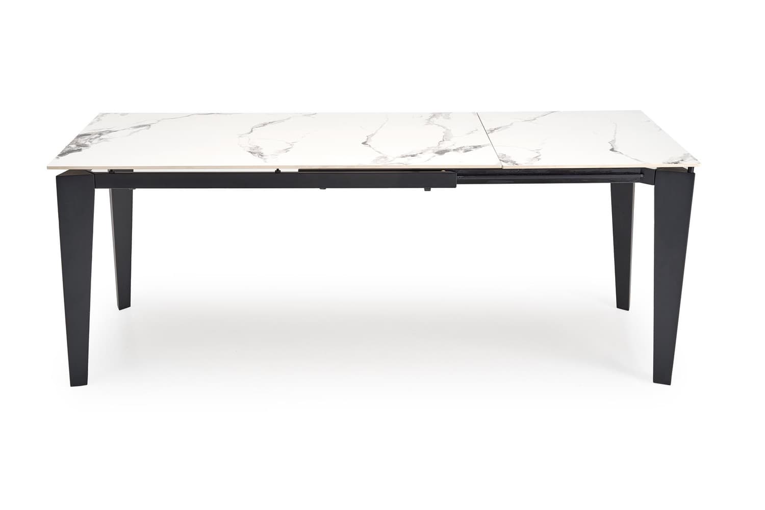 Rozkladací jedálenský stôl Felix 141/201 cm biely mramor/čierny 1