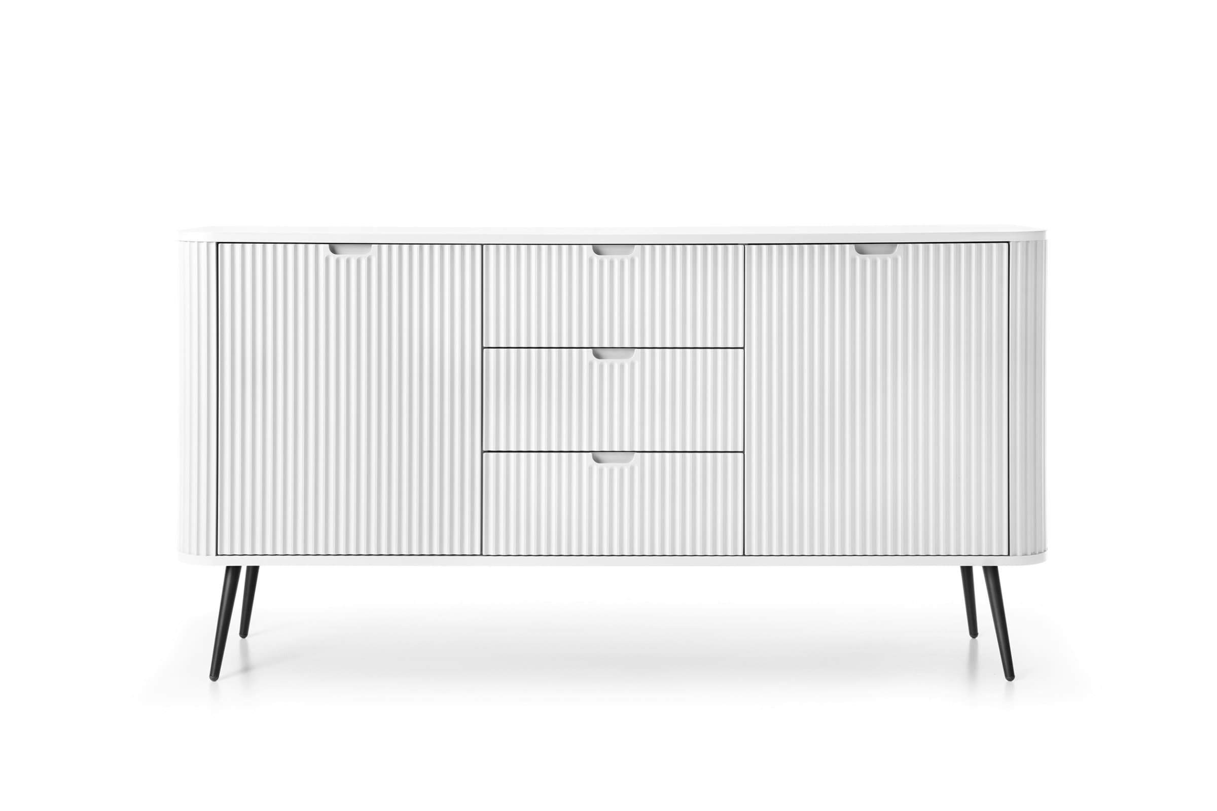 Komoda Zova 168 cm biela/čierna
