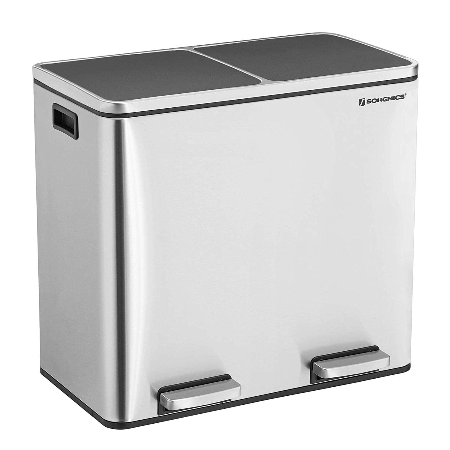 Odpadkový kôš 2 x 24 L strieborný 1