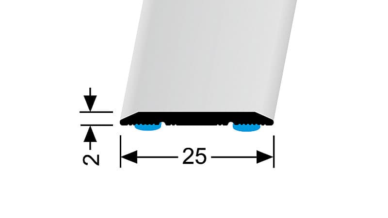 Prechodový profil 25 mm, plochý (samolepiaci) | Küberit 442, 442 SK Stříbro E01