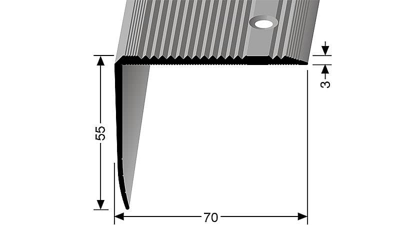 Schodový profil 70 x 55 mm (skrutkovací) | Küberit 530 Stříbro F4 1